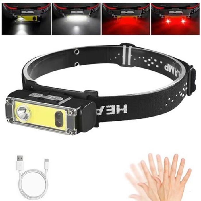 Компактний налобний ліхтар, Ліхтарик акумуляторний наголовний, Ліхтар на голову для туристів PJ-54