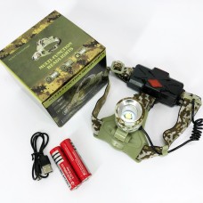 Компактний налобний ліхтар CH-002M-T6, Ліхтарик акумуляторний наголовний, Ліхтар на голову для ЗСУ MB-52