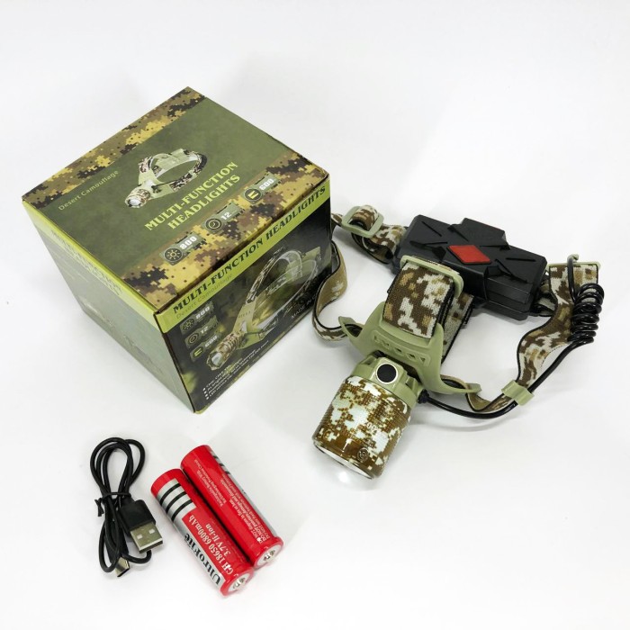 Компактний налобний ліхтар CH-002M-T6, Ліхтарик акумуляторний наголовний, Ліхтар на голову для ЗСУ MB-52