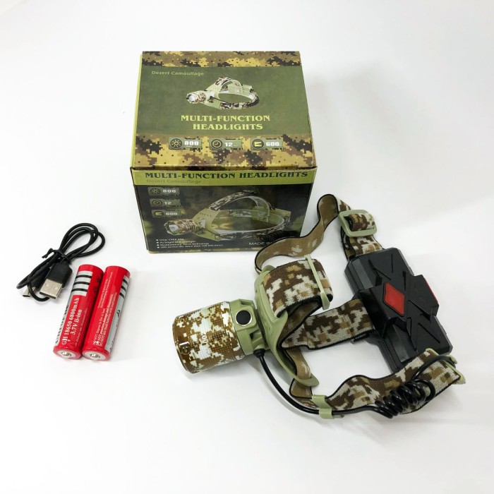 Тактичний ліхтар на голову, Водонепроникний ліхтарик, Налобний ліхтар з usb зарядкою EG-54