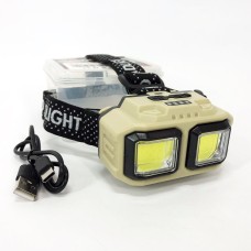 Ліхтар налобний акумуляторний Bailong HX-816 2COB(white+red) вологозахист, Ліхтар на голову для бігу