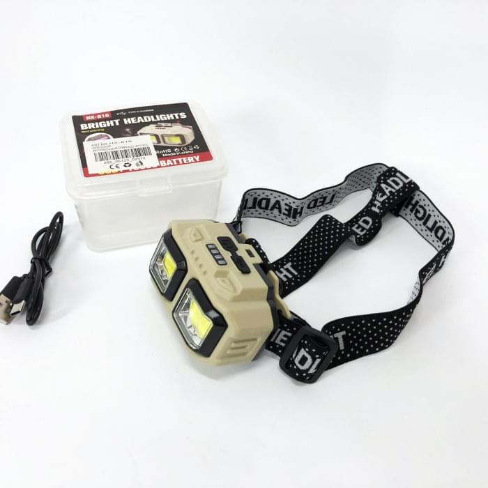 Налобний ліхтарик з usb зарядкою Bailong HX-816 2COB(white+red), Надпотужний RE-444 налобний ліхтар