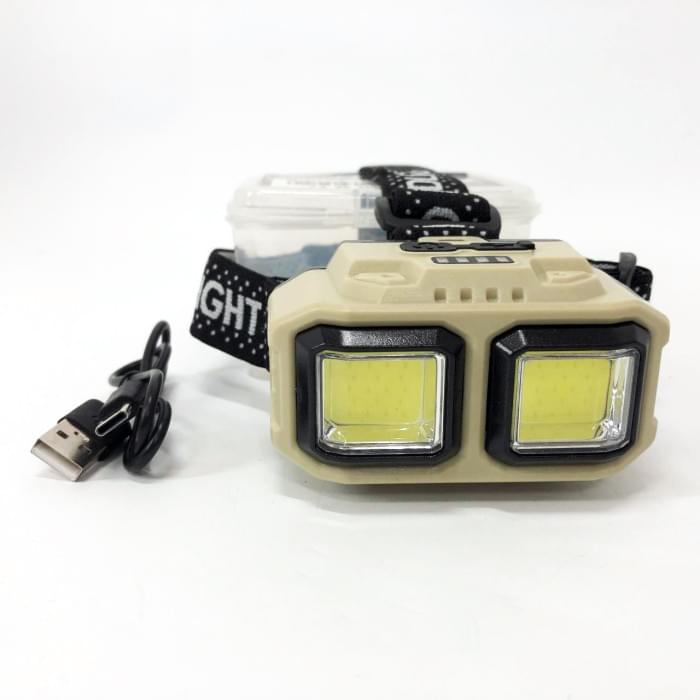 Налобний ліхтарик з usb зарядкою Bailong HX-816 2COB(white+red), Надпотужний RE-444 налобний ліхтар