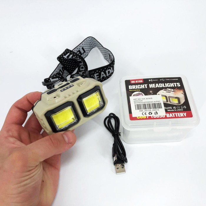 Ліхтарик акумуляторний наголовний, Ліхтар на голову з розсіяним світлом, Потужний налобний LED ліхтар HA-95