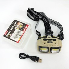 Налобний ліхтар яскравий HX-816S 2COB(white+red), Ліхтарик на голову для роботи, HO-266 Ліхтарик налобник
