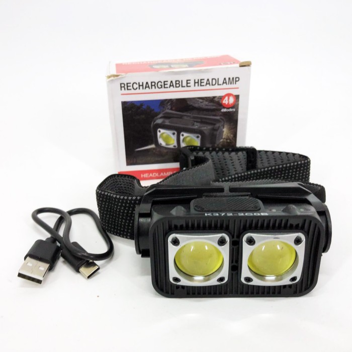 Ліхтар на лоб акумуляторний світлодіодний із зарядкою K372-2COB, Налобний ліхтар для електрика HN-58