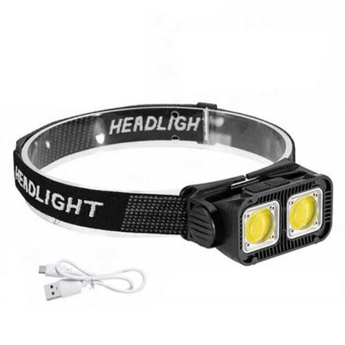 Ліхтар на лоб акумуляторний світлодіодний із зарядкою K372-2COB, Налобний ліхтар для електрика HN-58