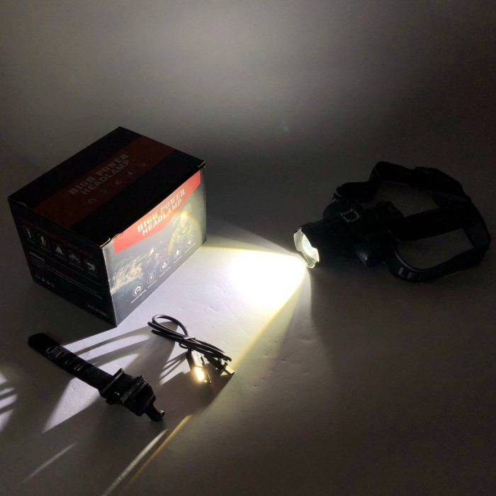 Ліхтарик світлодіодний для туриста PLD-5835-P50, Led ліхтар налобний XU-992 акумуляторний 1000лм