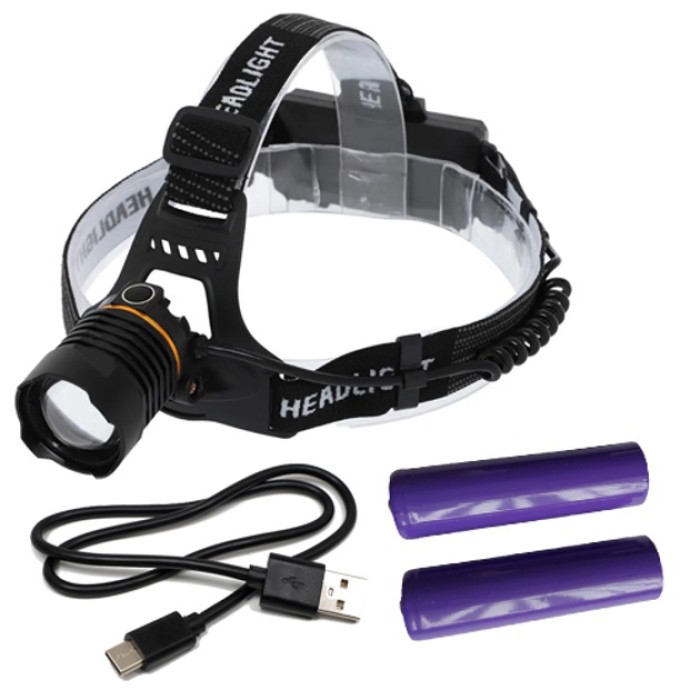 Легкий налобний ліхтар для риболовлі PLD-8059-P50-UV, Потужний ліхтар для нічної риболовлі JO-16