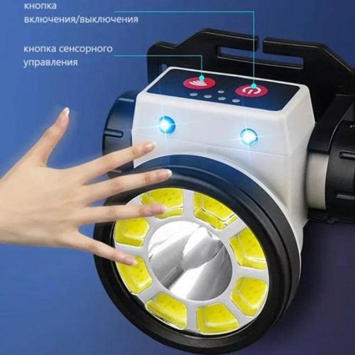 Ліхтар з фіксацією на голові PLD-LY004-XPE+COB, Ліхтар на голову для гаража і дачі ZF-76