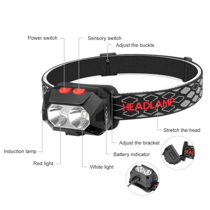 Налобний ліхтар для точних робіт PLD-SL02-XPG, Потужний налобний LED ліхтар, Ліхтарик на голову діодний HL-56