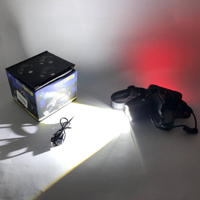 Налобний ліхтар з акумулятором PLD-T115-2PM10-TG (white+blue), Ліхтарик на голову для роботи IJ-63