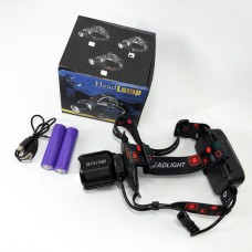 Ліхтар налобний PLD-T115-2PM10-TG (white+blue), Ліхтар акумуляторний для риболовлі, водонепроникний