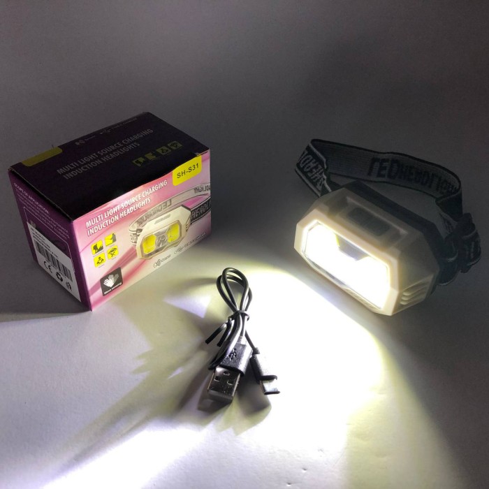 Головний ліхтар для активного відпочинку SH-S31-XPE+COB(white+red), Ліхтар на голову діодний HG-97