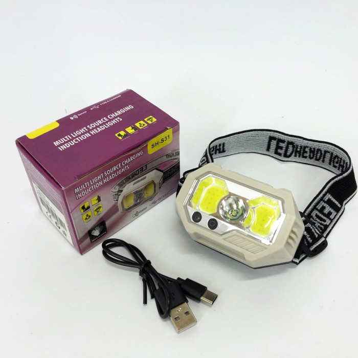 Головний ліхтар для активного відпочинку SH-S31-XPE+COB(white+red), Ліхтар на голову діодний HG-97