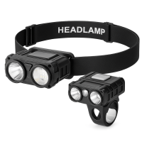 Налобний ліхтар для риболовлі кемпінгу SH-T808-2XPE-20SMD-white/red, Водонепроникний ліхтарик AZ-11