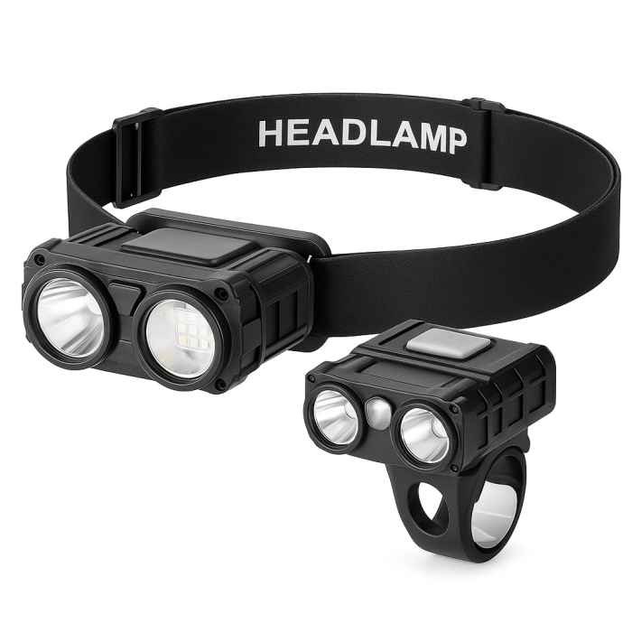 Налобний ліхтар для риболовлі кемпінгу SH-T808-2XPE-20SMD-white/red, Водонепроникний ліхтарик AZ-11