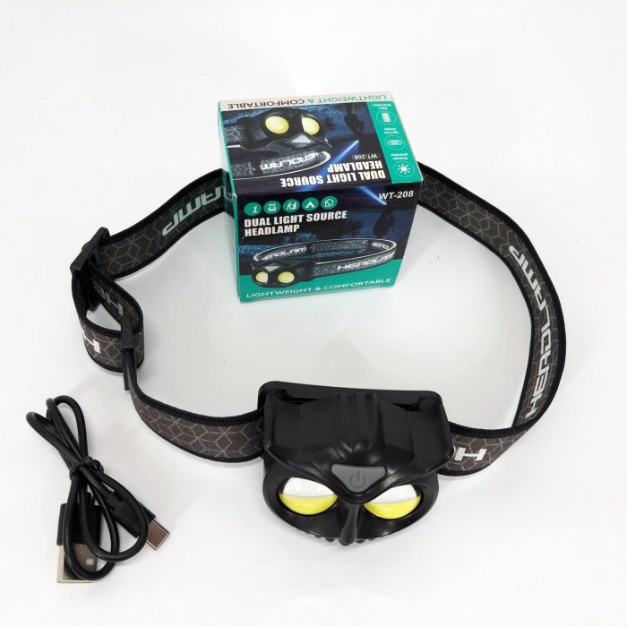 Налобний світлодіодний ліхтар WT208 2COB, Наголовний ліхтар Налобний на голову AM-60