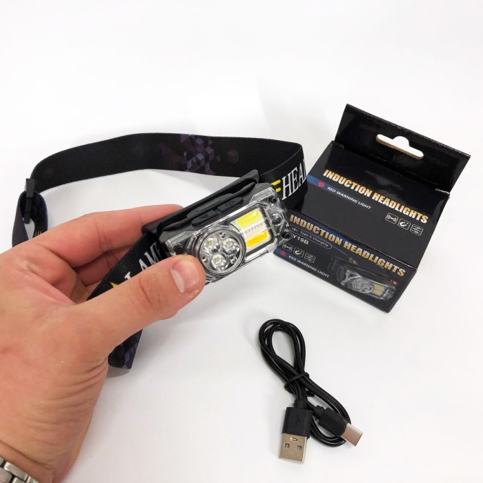 Налобний ліхтар для сто YY-19B-3SMD+2COB(white+yellow+red), Акумуляторний налобний ліхтар RB-95