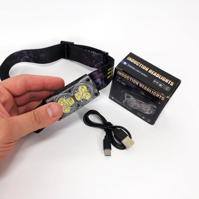 Потужний акумуляторний ліхтарик на голову YY-19D-6SMD, Наголовний ліхтар, Світлодіодний ліхтар на лоб FL-65