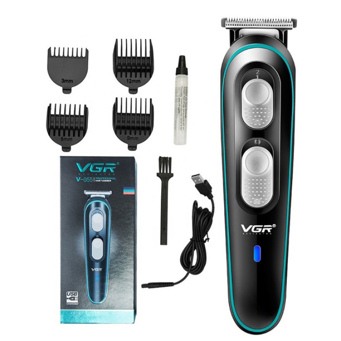 Тример з насадками різної довжини VGR, Набір для стрижки волосся на акумуляторі, Тример бездротовий NR-12