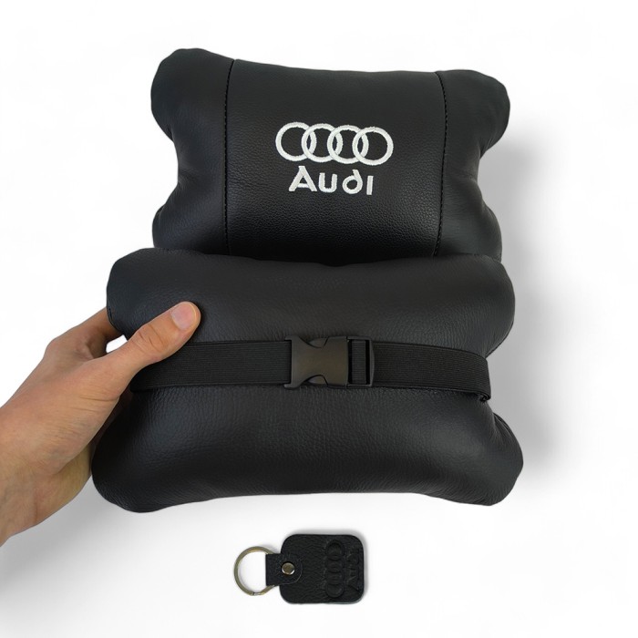 Автоподушка під голову Audi, Подушка підголівник для подорожей, Подарунок подушка дорожня XJ-75