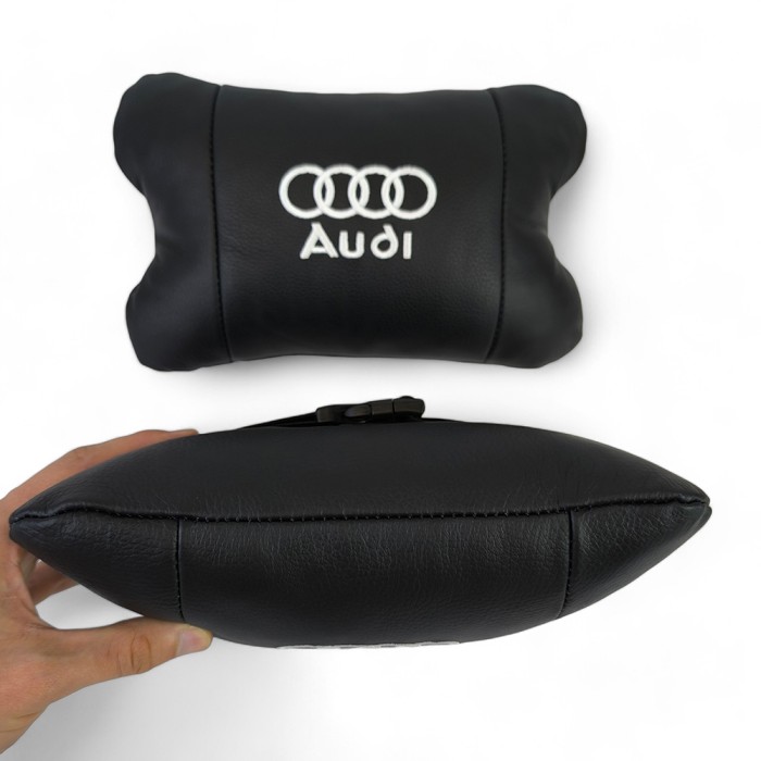 Подарунок автолюбителю Audi, Подушка під шию з логотипом, Подарунок водієві, Дорожня подушка під голову GX-98