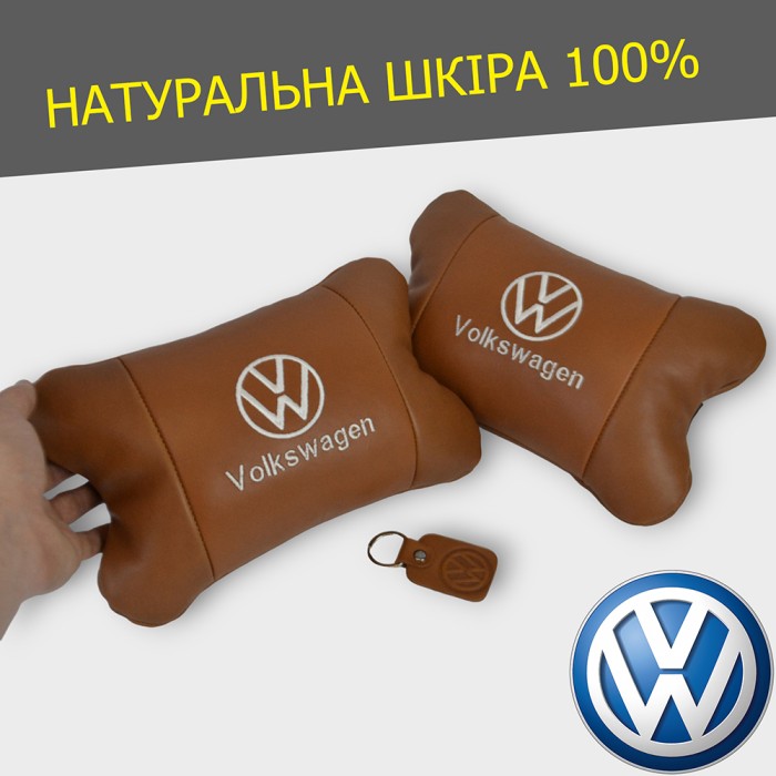 Дорожня подушка під голову Volkswagen, Подушка з логотипом бренду, Подарунок автолюбителю OQ-48
