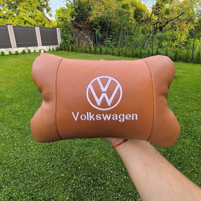 Дорожня подушка під голову Volkswagen, Подушка з логотипом бренду, Подарунок автолюбителю OQ-48