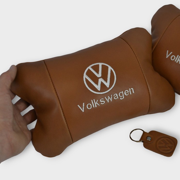 Дорожня подушка під голову Volkswagen, Подушка з логотипом бренду, Подарунок автолюбителю OQ-48