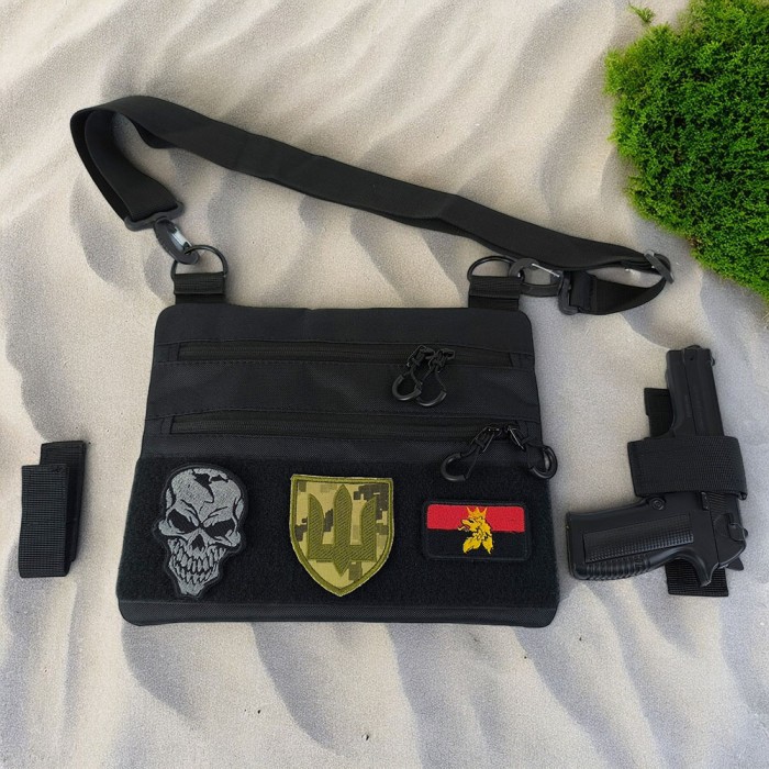 Нагрудна сумка бананка містка, Сумка розвантажувальна тактична нагрудна Молодіжна брезентова LQ-22