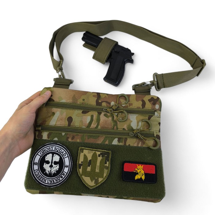 Тактична сумка на груди, Плечова чоловіча містка сумка, слінг кобура Сумки чоловічі тактичні RB-25