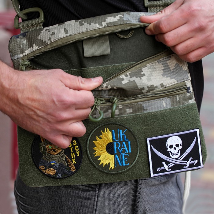 Чоловіча сумка-слінг тактична хакі, Чоловічі сумки через плече, Чоловіча стьобана сумка через плече ZI-44