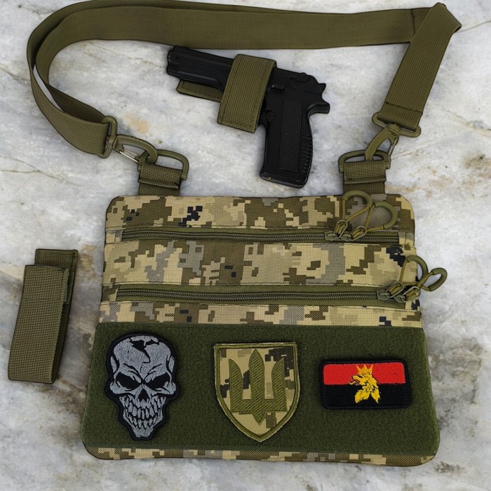 Тактична сумка на груди, Нагрудна сумка бананка містка Армійська військова на ногу NX-65