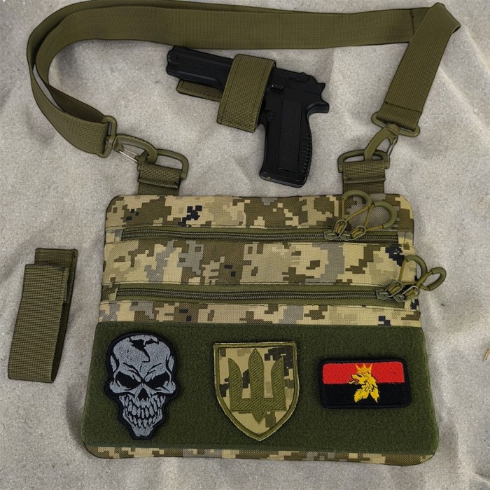 Тактична сумка на груди, Нагрудна сумка бананка містка Армійська військова на ногу NX-65