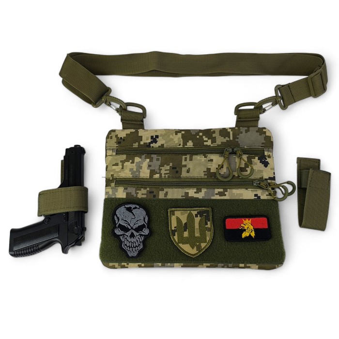 Тактична сумка на груди, Нагрудна сумка бананка містка Армійська військова на ногу NX-65