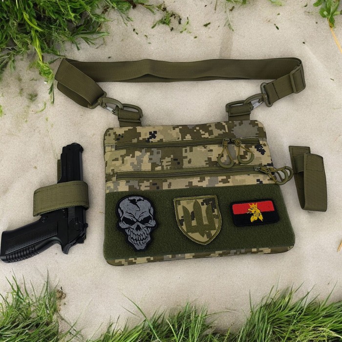 Тактична сумка на груди, Нагрудна сумка бананка містка Армійська військова на ногу NX-65