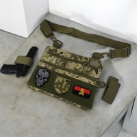 Тактична сумка з шевроном, Сумка пояс плече чоловіча тактична, Практична сумка-месенджер KV-63