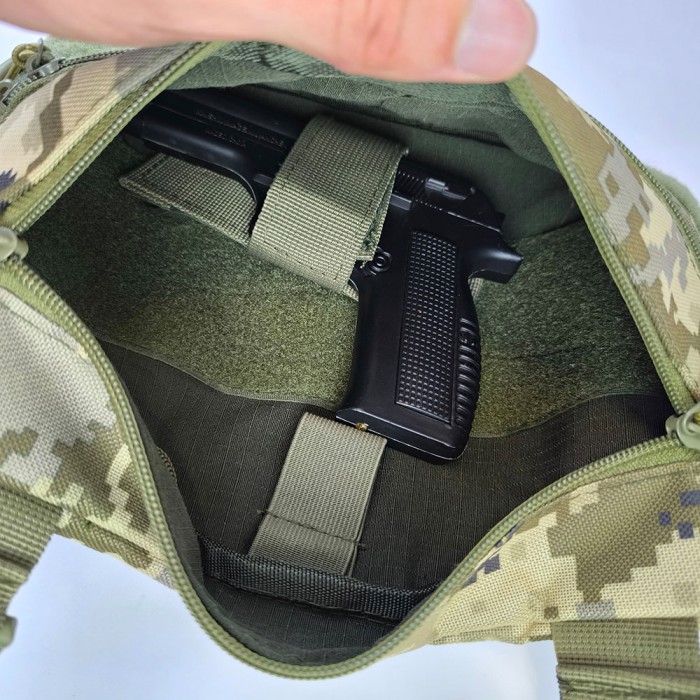 Тактична сумка з шевроном, Сумка пояс плече чоловіча тактична, Практична сумка-месенджер KV-63