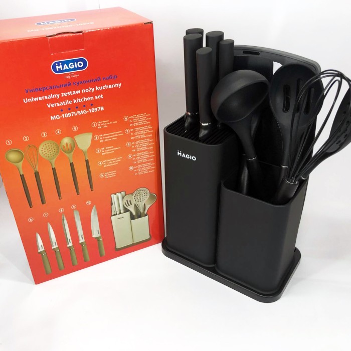 Кухарські приналежності Magio MG-1097B, Набір кухонних приладдя kitchen set з підставкою CT-45