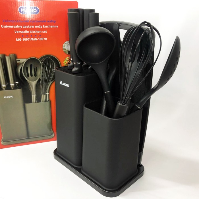 Кухарські приналежності Magio MG-1097B, Набір кухонних приладдя kitchen set з підставкою CT-45