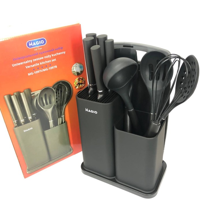 Кухарські приналежності Magio MG-1097B, Набір кухонних приладдя kitchen set з підставкою CT-45
