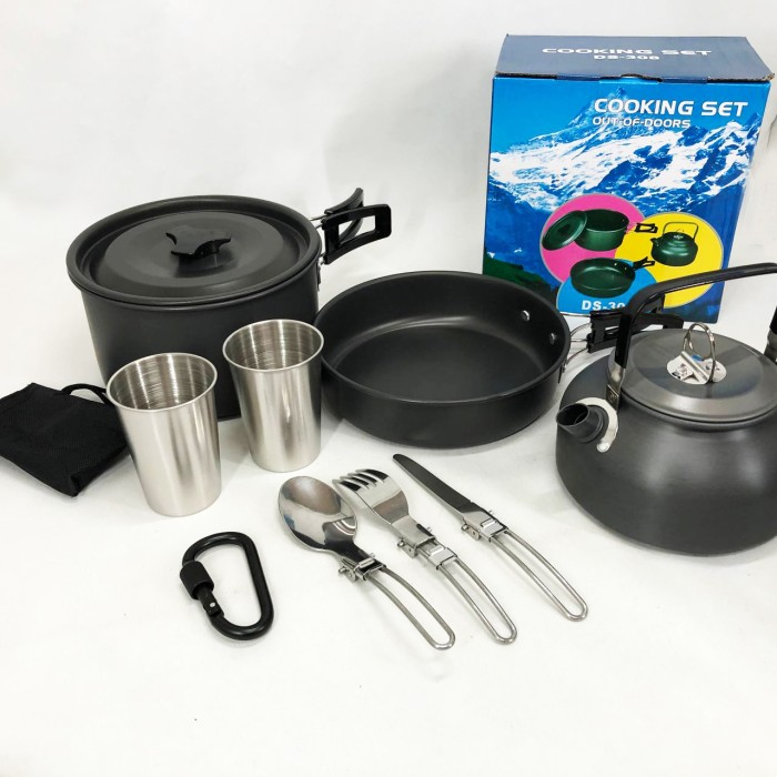 Набір посуду для кемпінгового примусу, Набір посуду для виїзду Посуд кемпінгу з каструлями OT-37
