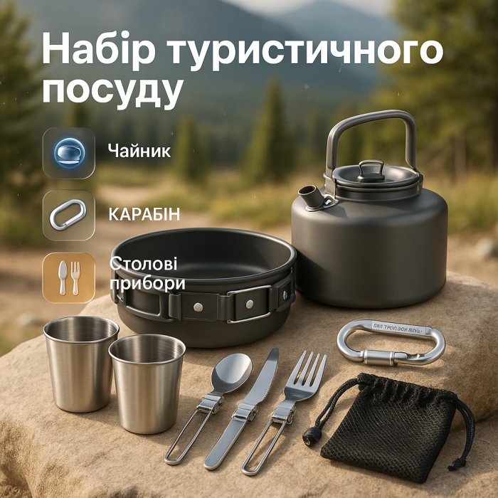 Посуд у похід HALIN DS-308, Набори туристичного посуду для приготування, Якісний туристичний посуд KY-51