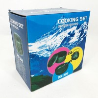 Набір туристичного посуду зі столовими приладами HALIN, Набір посуду для відпочинку WM-66