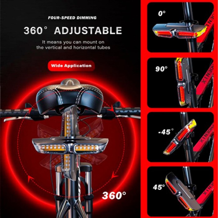 Ліхтар для велосипеда з акумулятором і зарядкою, Ліхтар і заднє світло для велопоїздок JV-26