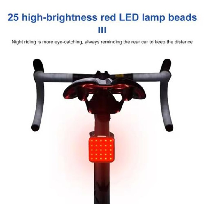 Велосипедний ліхтар задній габаритний MY-2107, 25LED, червоний, Миготливий велоліхтар, Стоп-сигнал на раму