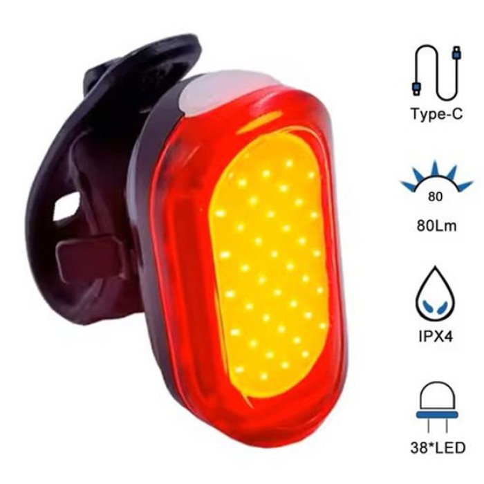 Задній ліхтар для шосейного велосипеда MY-2106, 38LED, Ліхтар задній вело Маячок велосипедний YK-50