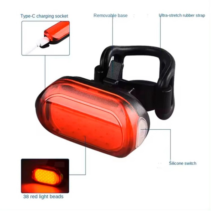 Задній ліхтар для шосейного велосипеда MY-2106, 38LED, Ліхтар задній вело Маячок велосипедний YK-50