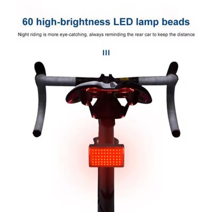 Ліхтар для велосипеда з акумулятором MY-2105-60LED, Задній VD-744 ліхтар електровелосипеда